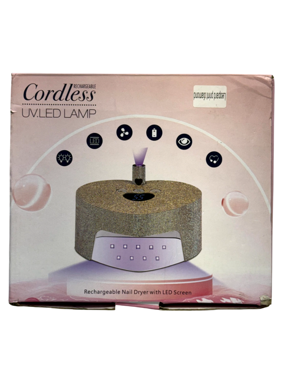 Lámpara UV LED 168W Inalámbrica Leopard Print con Diamantes