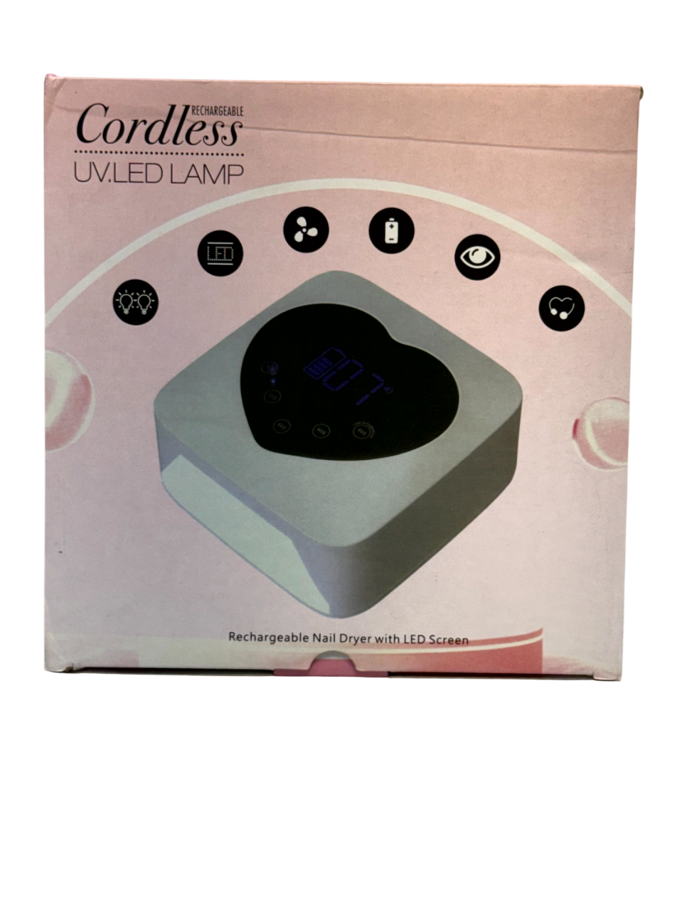 Lámpara UV LED 72W Inalámbrica Corazón con Diamantes