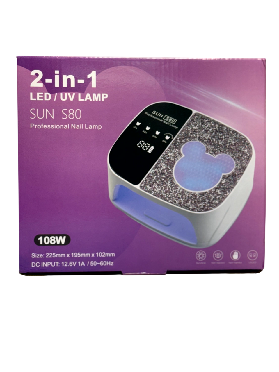 Lámpara SUN S80 168W Inalambrica Rosa Mickey con Diamantes