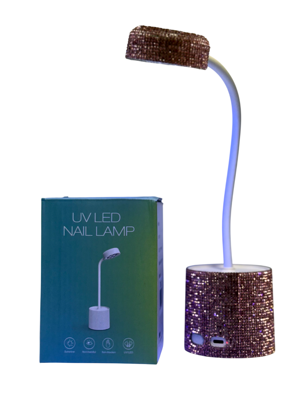 Lámpara Press On M1U 27W Rosa y Plateada Diamantada