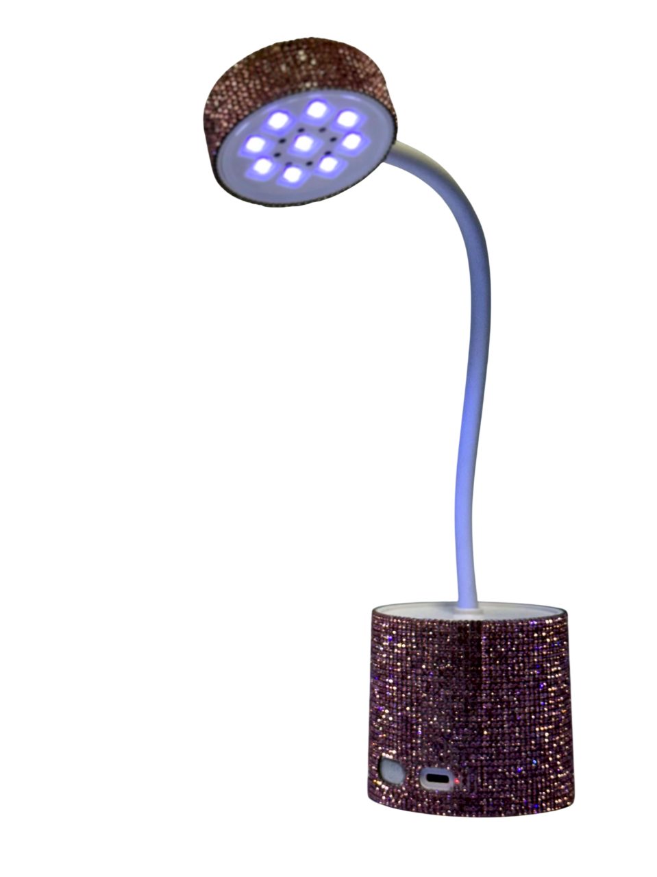 Lámpara Press On M1U 27W Rosa y Plateada Diamantada