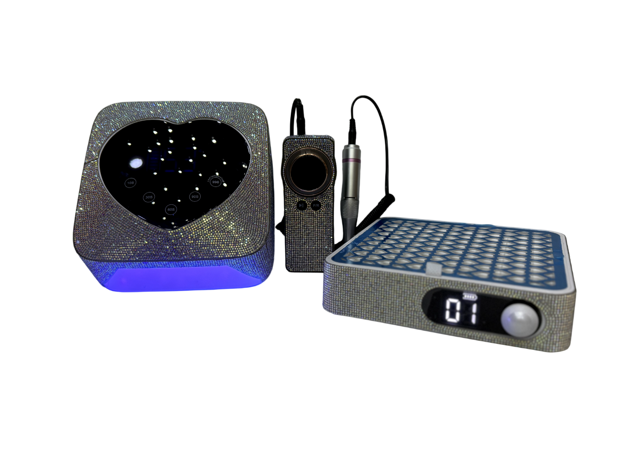 Combo Kit 3-en-1 Manicura Inalámbrico Diamantado