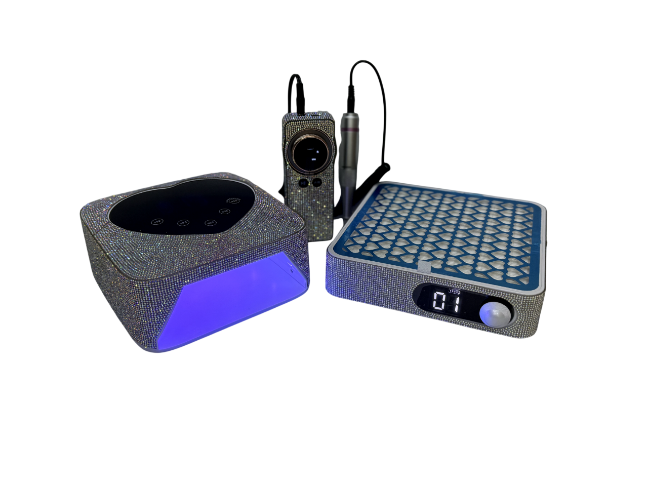 Combo Kit 3-en-1 Manicura Inalámbrico Diamantado