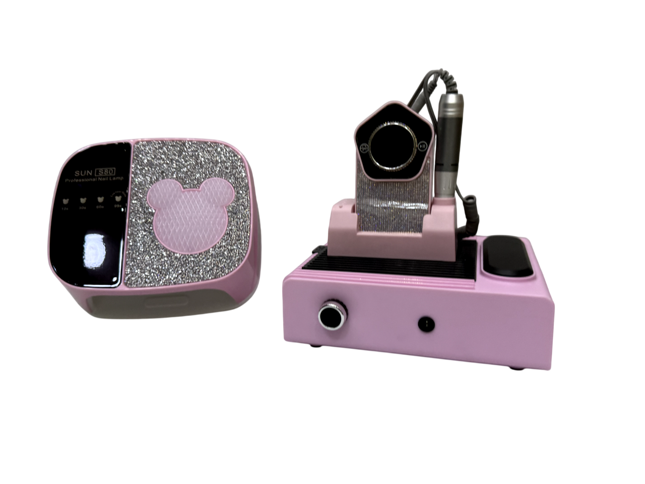 Combo Kit 3-en-1 Manicura Inalámbrico Rosa Diamantado