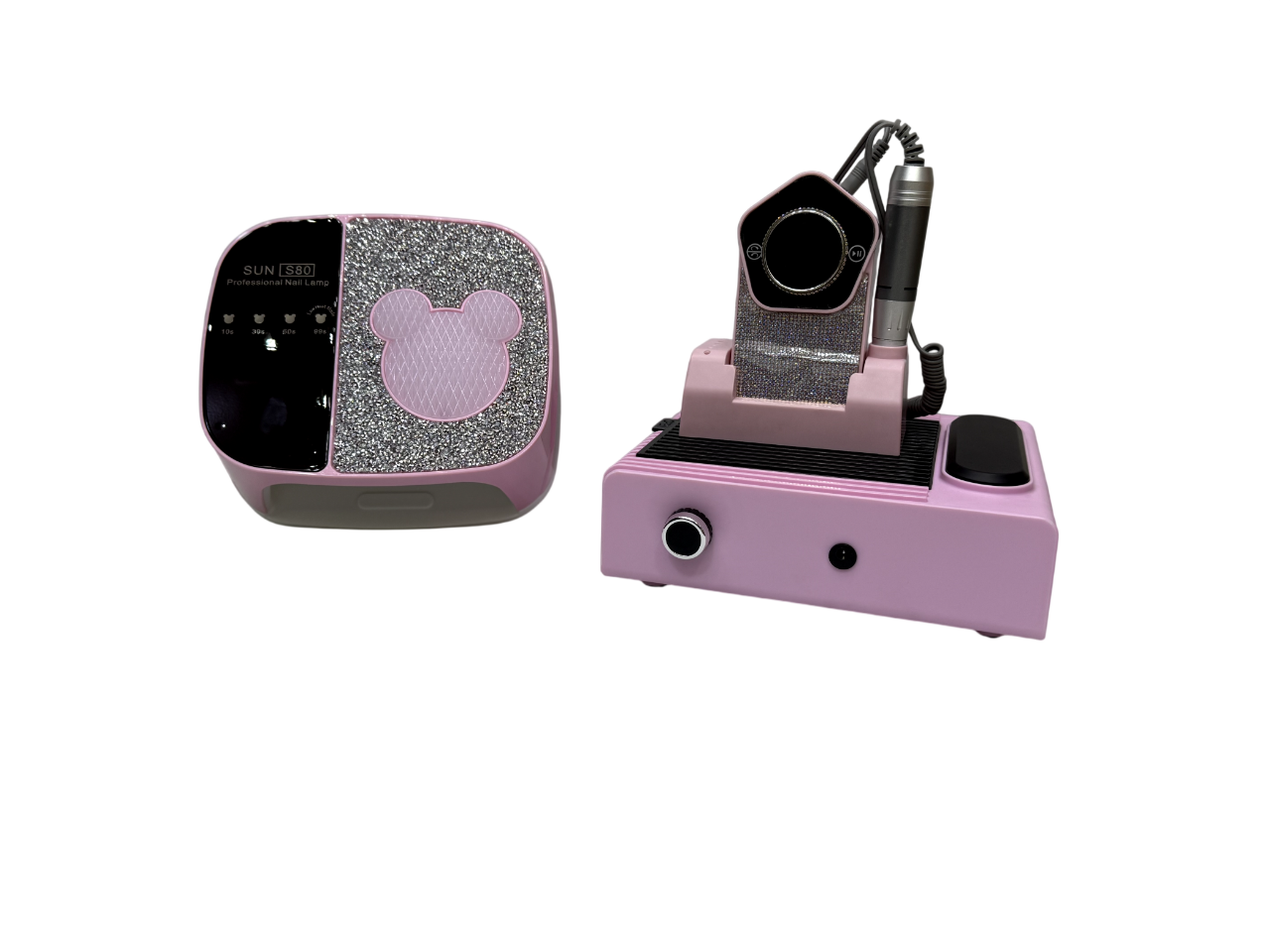 Combo Kit 3-en-1 Manicura Inalámbrico Rosa Diamantado