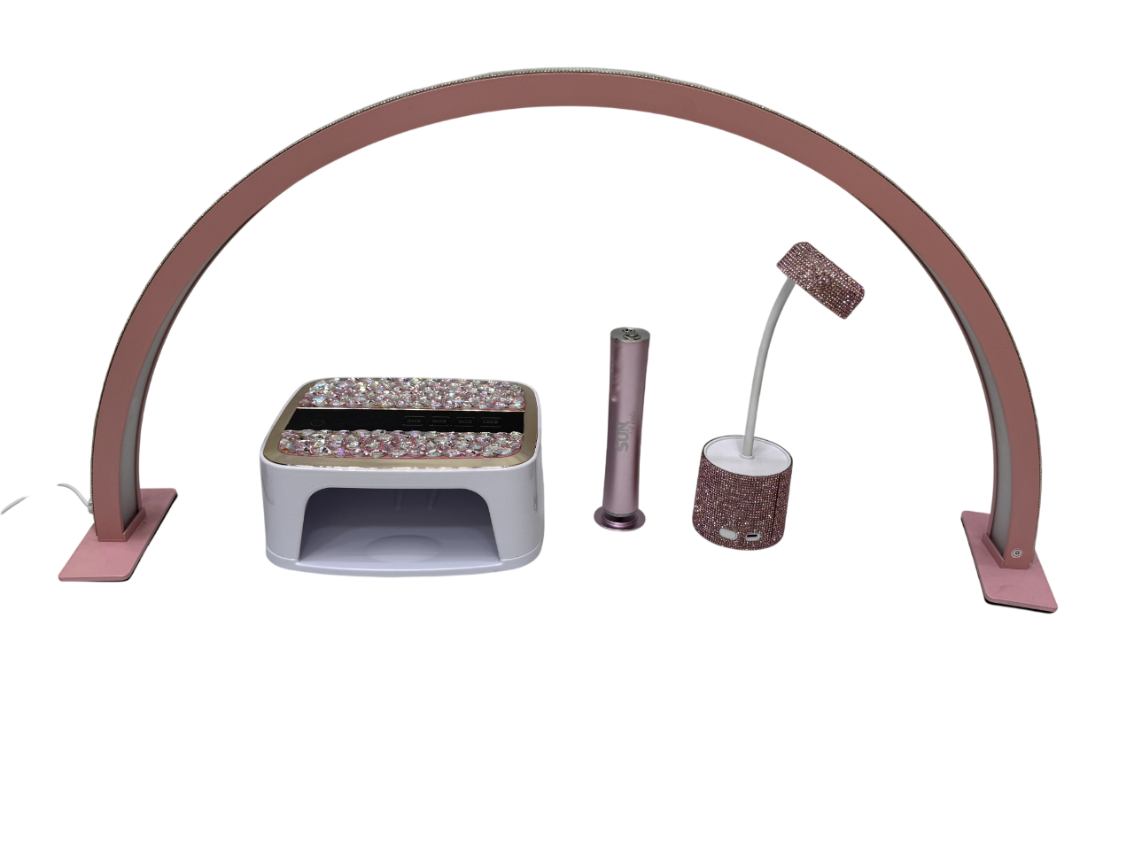 Combo Kit 4-en-1 Manicura Lujo Rosa Diamantado Completo